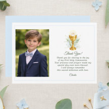 Primera Comunión Foto Personalizada Azul