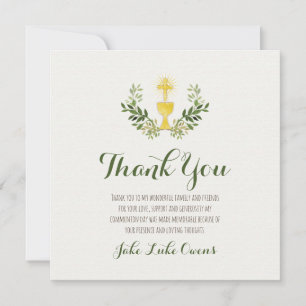 Tarjeta De Agradecimiento Primera Comunión Gracias   Plano