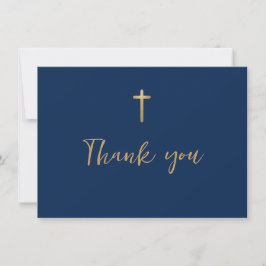 Tarjeta De Agradecimiento Primera Cruz de Oro Azul de la Comunión Santa