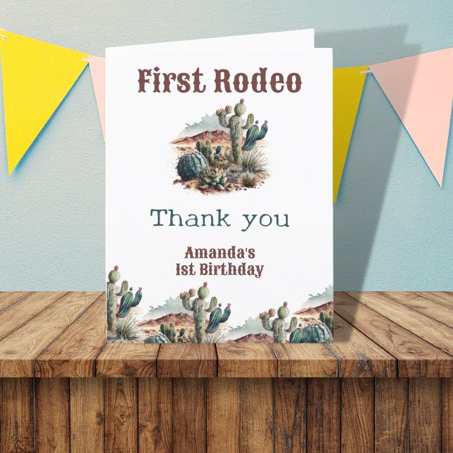 Tarjeta De Agradecimiento Primera Rodeo Western cumpleaños 1  (Subido por el creador)