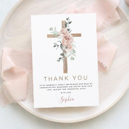 Tarjeta De Agradecimiento Primera Santa Comunión Gracias Rosa Dusty