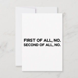 Tarjeta De Agradecimiento Primero No Segundo No