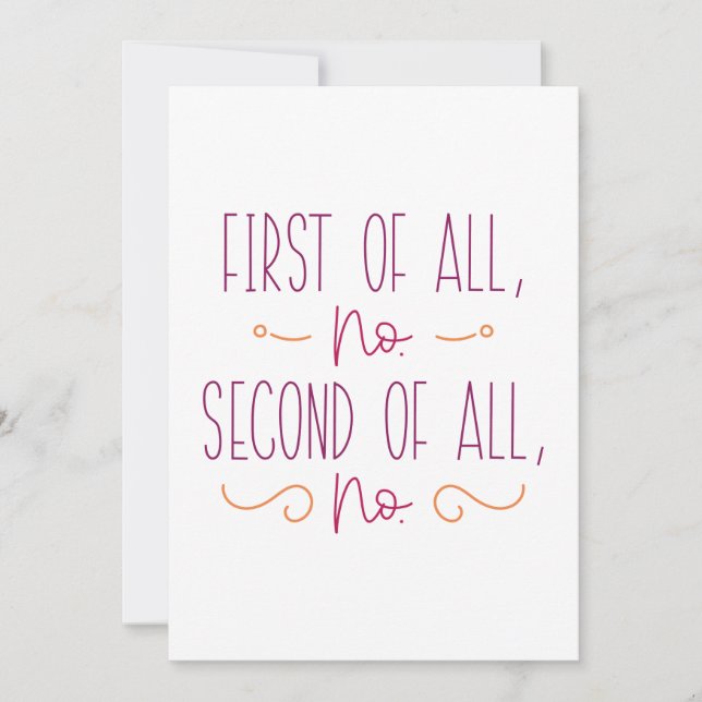 Tarjeta De Agradecimiento Primero Que Nada Segundo No (Anverso)