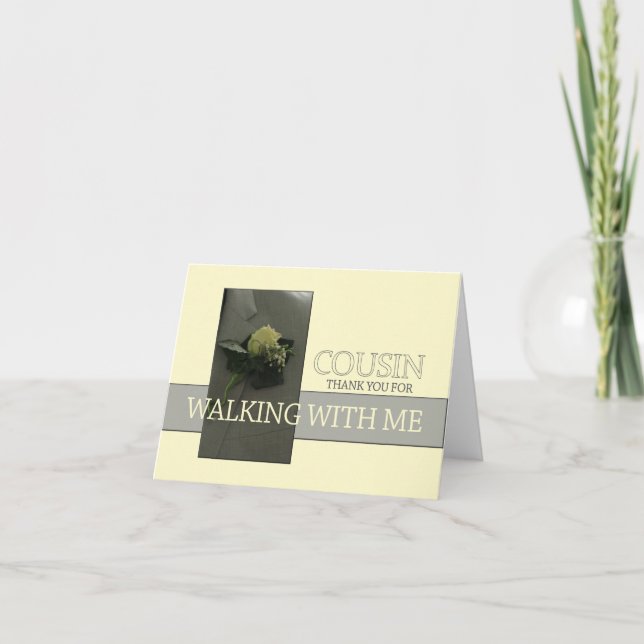 Tarjeta De Agradecimiento Primo Gracias por Caminar por Aisle (Anverso)