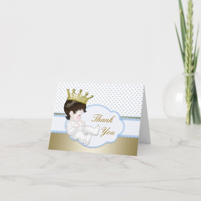 Tarjeta De Agradecimiento Prince Baby Shower Gracias (Anverso)