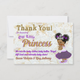 Tarjeta De Agradecimiento Princesa Africana Elegante Morado y Oro