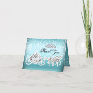 Tarjeta De Agradecimiento Princesa azul Theme Thank You Card de la chispa