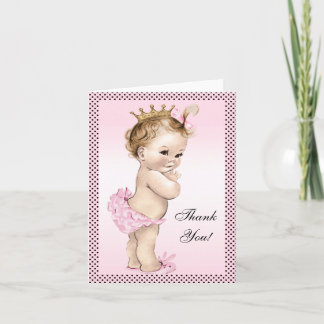 Tarjeta De Agradecimiento Princesa Cute Vintage Gracias