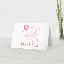 Tarjeta De Agradecimiento Princesa de baile simple Swan Balloon Baby Shower