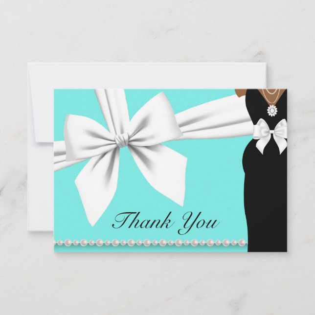 Tarjeta De Agradecimiento Princesa de la etnia azul Verde azulada Aqua Fancy (Anverso)