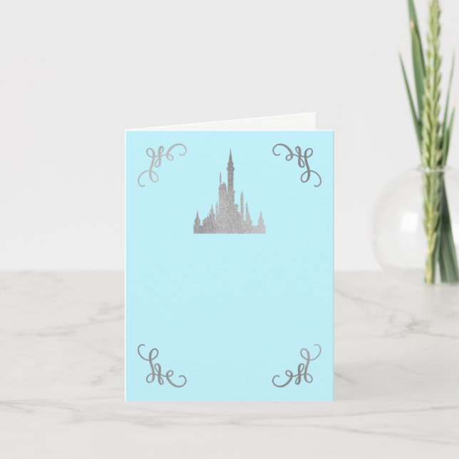 Tarjeta De Agradecimiento Princesa de libro de cuentos Silver y Blue Gracias (Anverso)