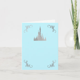 Tarjeta De Agradecimiento Princesa de libro de cuentos Silver y Blue Gracias