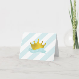 Tarjeta De Agradecimiento Princesa de menta y oro Gracias