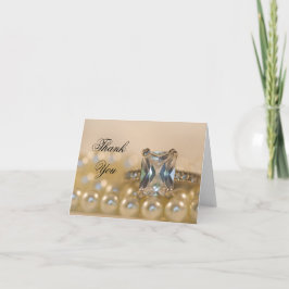 Tarjeta De Agradecimiento Princesa Diamond Ring Pearls Bridesmaid Gracias
