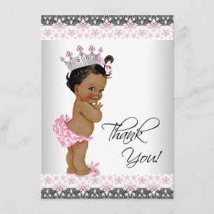 Tarjeta De Agradecimiento Princesa Etnica Vintage Baby Shower Gracias