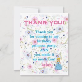 Tarjeta De Agradecimiento Princesa Fiesta Gracias Tema Real