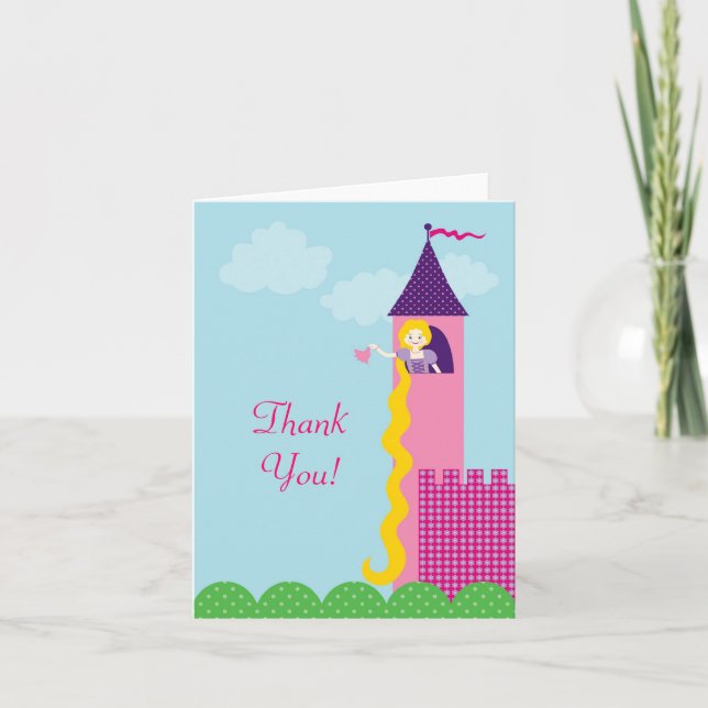 Tarjeta De Agradecimiento Princesa Rapunzel Thank You Card (Anverso)