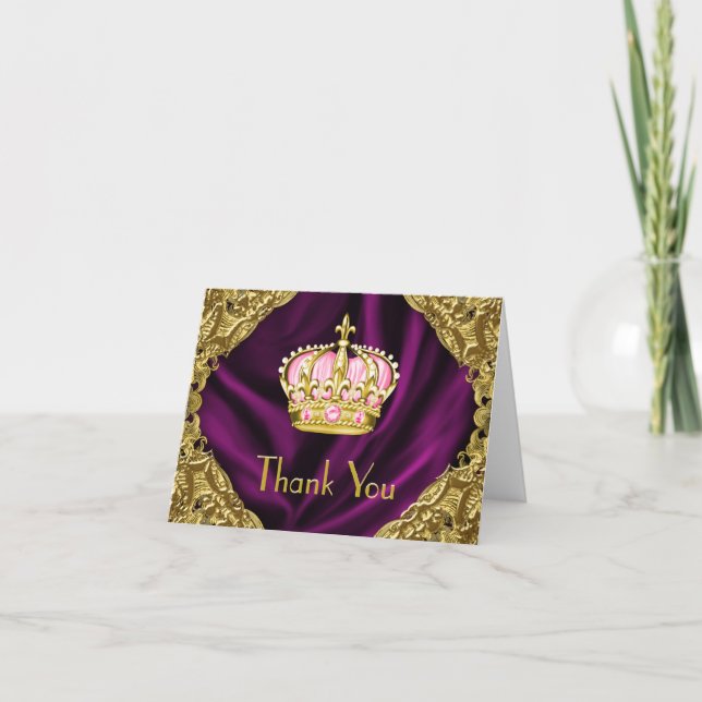 Tarjeta De Agradecimiento Princesa Real Gracias (Anverso)