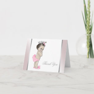 Tarjeta De Agradecimiento Princesa Rosa Niña Gracias