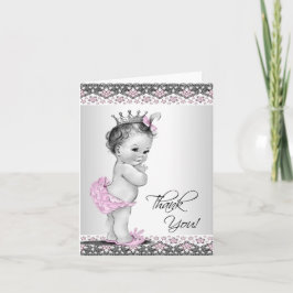 Tarjeta De Agradecimiento Princesa rosada Baby Shower del vintage le