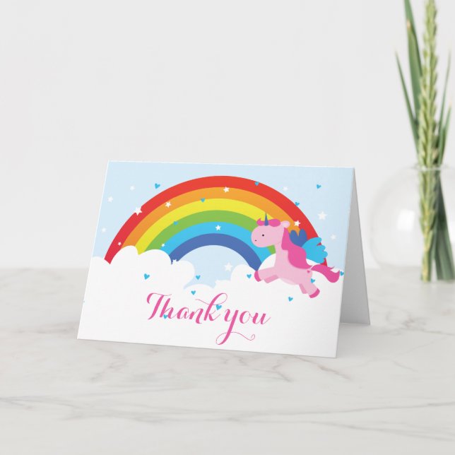 Tarjeta De Agradecimiento Princesa Unicorn (Anverso)