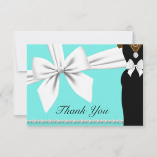 Tarjeta De Agradecimiento Princesa Verde azulada de la Étnica Azul Aqua Eleg