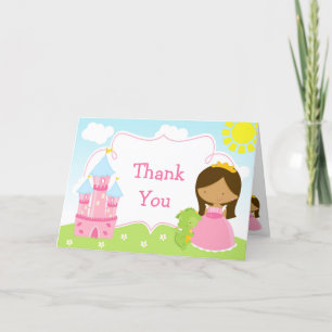 Tarjeta De Agradecimiento Princesa y dragón afroamericanos gracias
