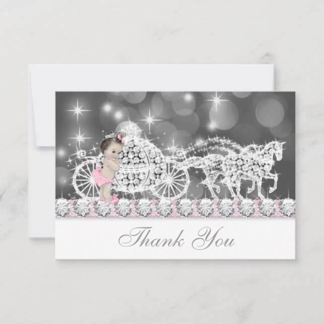Tarjeta De Agradecimiento Princess Baby Shower Gracias (Anverso)