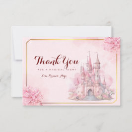 Tarjeta De Agradecimiento Princess Castle Birthday