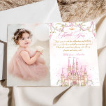 Tarjeta De Agradecimiento Princess Castle Chica Birthday Photo<br><div class="desc">Princess Castle Chica Birthday Photo</div>