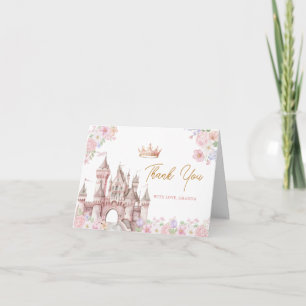 Tarjeta De Agradecimiento Princess ÉRASE Una vez Cumpleaños Castillo Corona