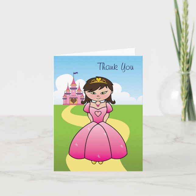 Tarjeta De Agradecimiento Princess Party Thank You Card (Anverso)