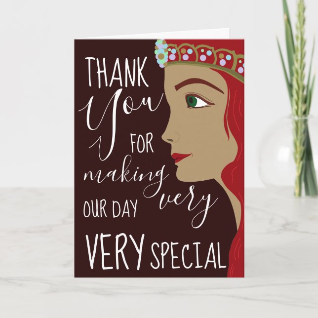 Tarjeta De Agradecimiento Princess Red Baby Shower Gracias (Anverso)