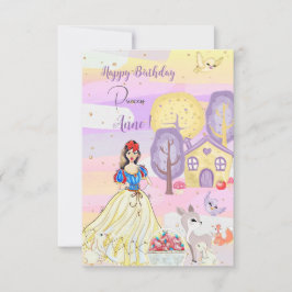 Tarjeta De Agradecimiento Princess Snowy Happy Birthday Greeting Card