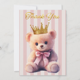 Tarjeta De Agradecimiento Princess Teddy Bear