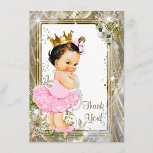 Tarjeta De Agradecimiento Princess Tutu Baby Shower Gracias