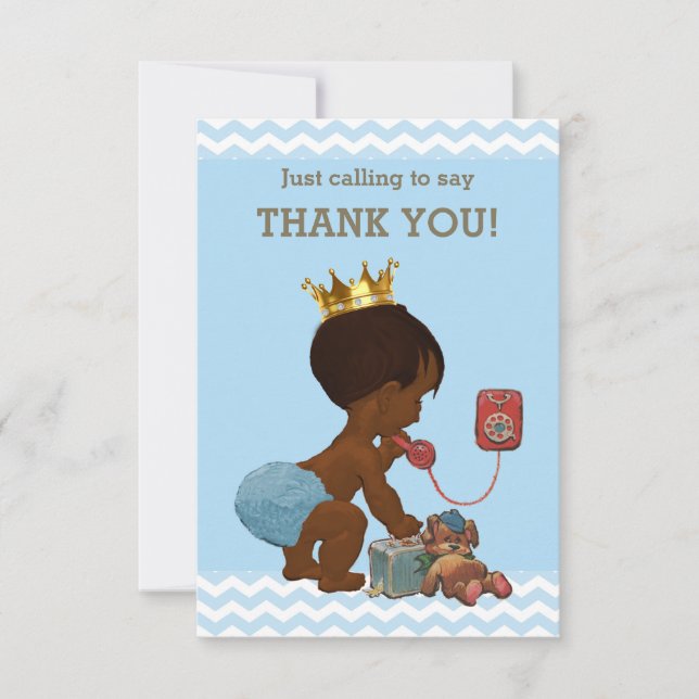 Tarjeta De Agradecimiento Príncipe de la etnia en el teléfono Gracias Chevro (Anverso)