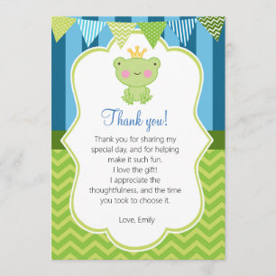 Tarjeta De Agradecimiento Príncipe Frog Thank You Card