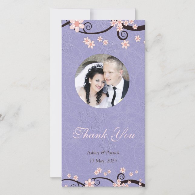 Tarjeta De Agradecimiento Prisioneros de Love Violet Gracias foto (Anverso)