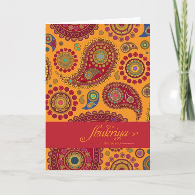 Tarjeta de agradecimiento Priya - Paisley2 Print (Anverso)