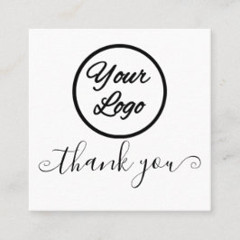 Tarjeta de agradecimiento profesional con el logot