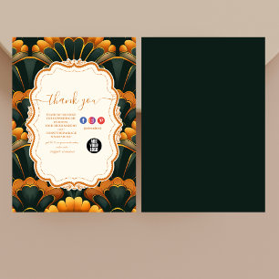 Tarjeta De Agradecimiento Profesional del Art Deco del Green Gold