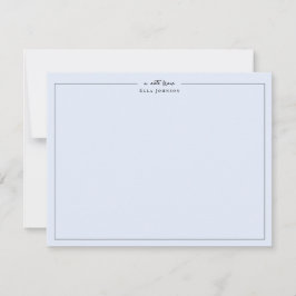 Tarjeta De Agradecimiento Profesional femenino clásico azul pálido