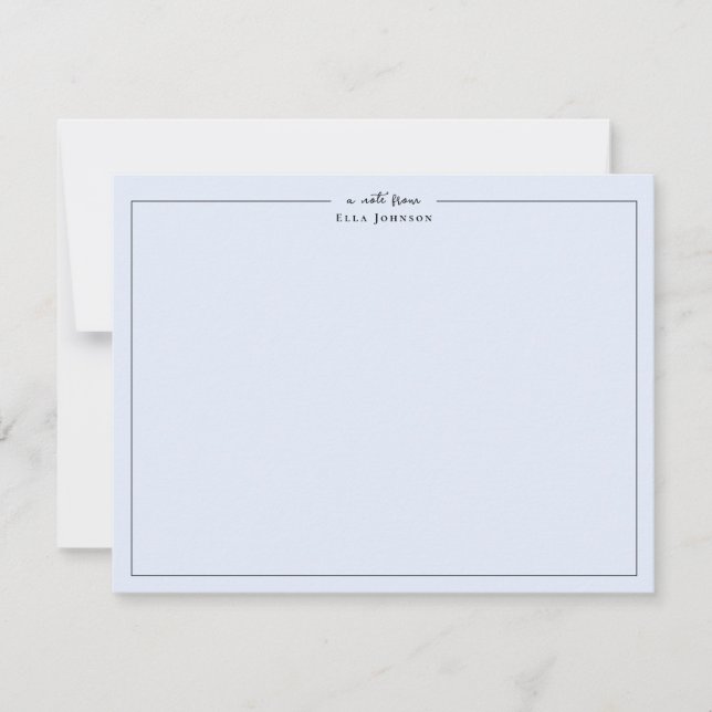 Tarjeta De Agradecimiento Profesional femenino clásico azul pálido (Anverso)