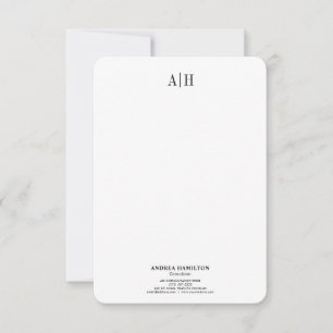 Tarjeta De Agradecimiento Profesional formal Dos Monogramas