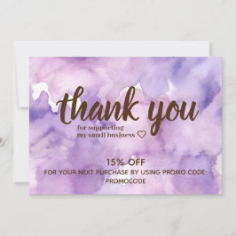 Tarjeta de agradecimiento profesional Purple Laven