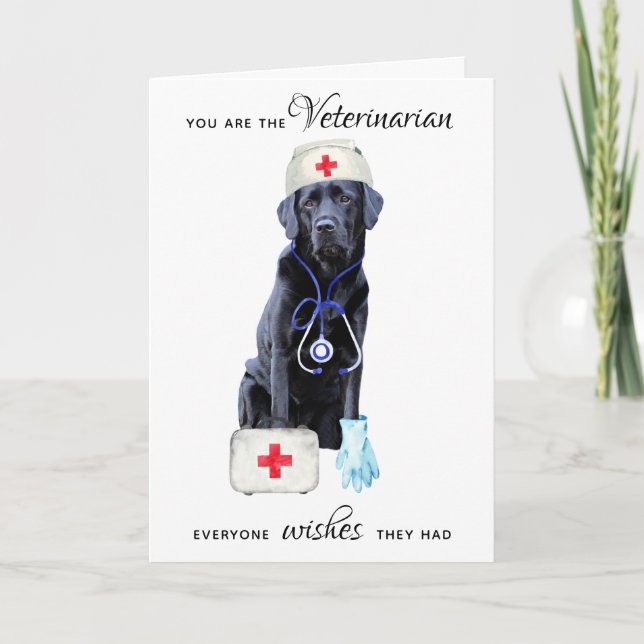 Tarjeta De Agradecimiento Profesional Veterinario Cute (Anverso)