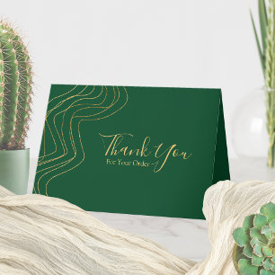 Tarjeta De Agradecimiento Profesional y elegante empresa Green/Gold