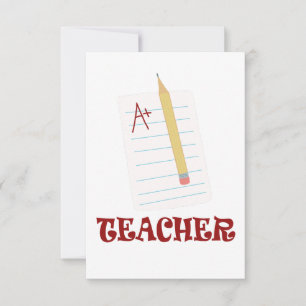 Tarjeta De Agradecimiento Profesor A+