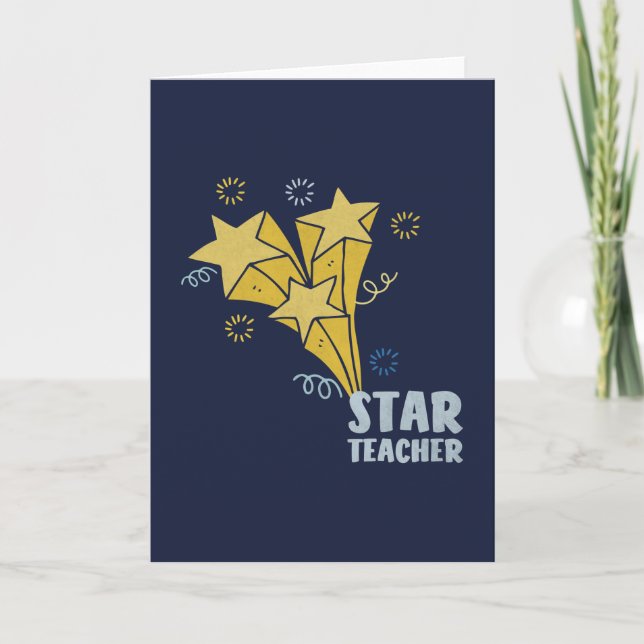 Tarjeta De Agradecimiento Profesor estrella (Anverso)